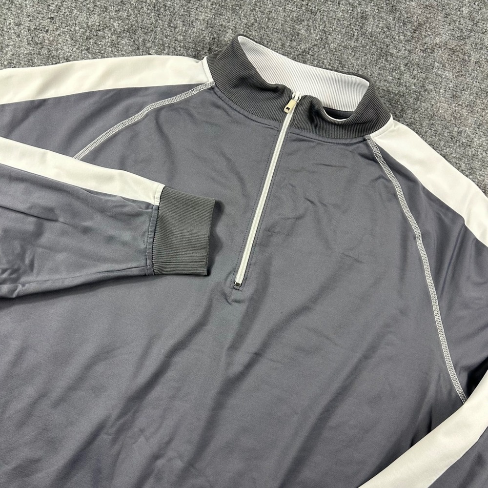 FootJoy‎ Quarter Zip Pullover Mens XXL Gray White Performance Golf Sweater Snag